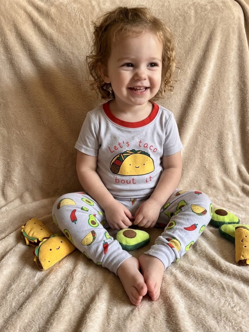 🎉 (18-24m) Old Navy Toddler Taco & Avocado Pajama Set